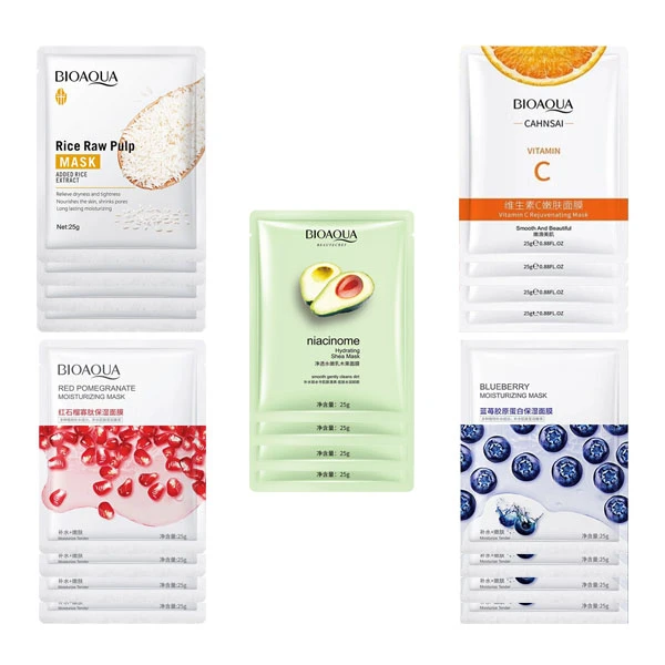 ماسک صورت بایو آکوا کد 2 حجم 25 میلی لیتر بسته 20 عددی