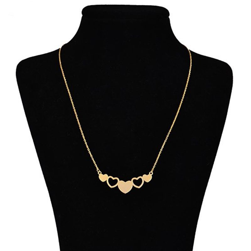 گردنبند طلا 18 عیار زنانه مدل پنج قلب کد S2075 -  - 1
