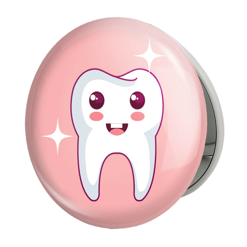 آینه جیبی خندالو طرح دندان و دندانپزشکی کودکانه مدل تاشو کد 27780 