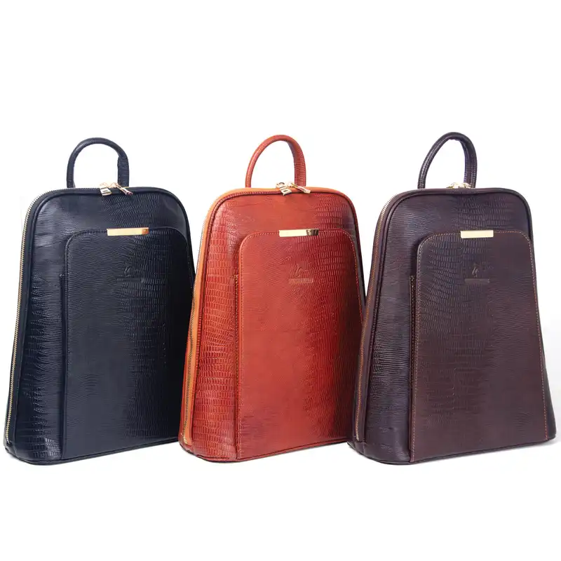 کوله پشتی زنانه چرم بارز مدل DZ65.LIZARD