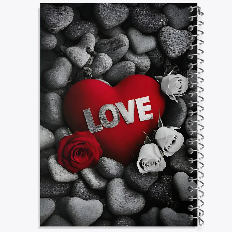 دفتر ژورنال نویسی 50 برگ خندالو مدل نقطه ای طرح قلب (Love) کد F7498