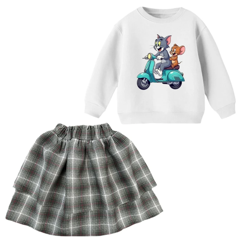 ست بلوز و دامن دخترانه مدل تام و جری کد 3