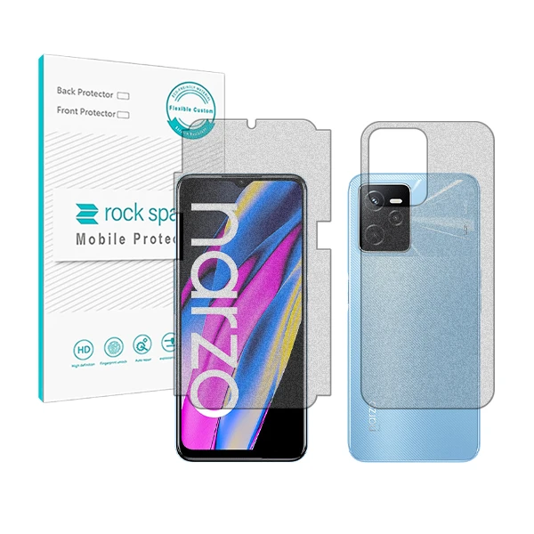 محافظ صفحه نمایش مات راک اسپیس مدل HyMTT مناسب برای گوشی موبایل ریلمی Narzo 50A Prime به همراه محافظ پشت گوشی