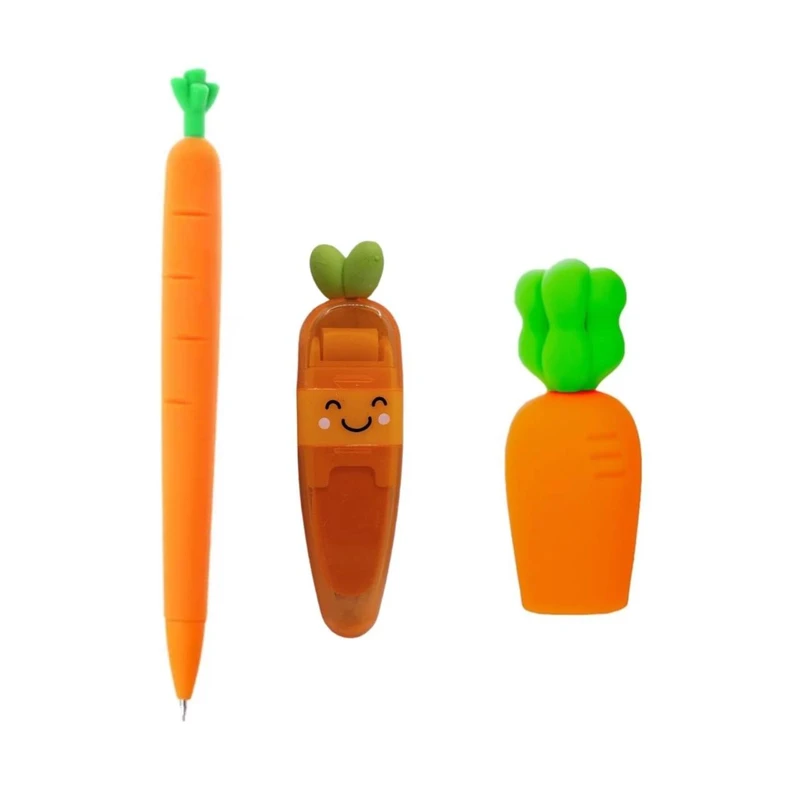 مداد نوکی 0.5 میلی متری مدل هویج به همراه پاکن و تراش