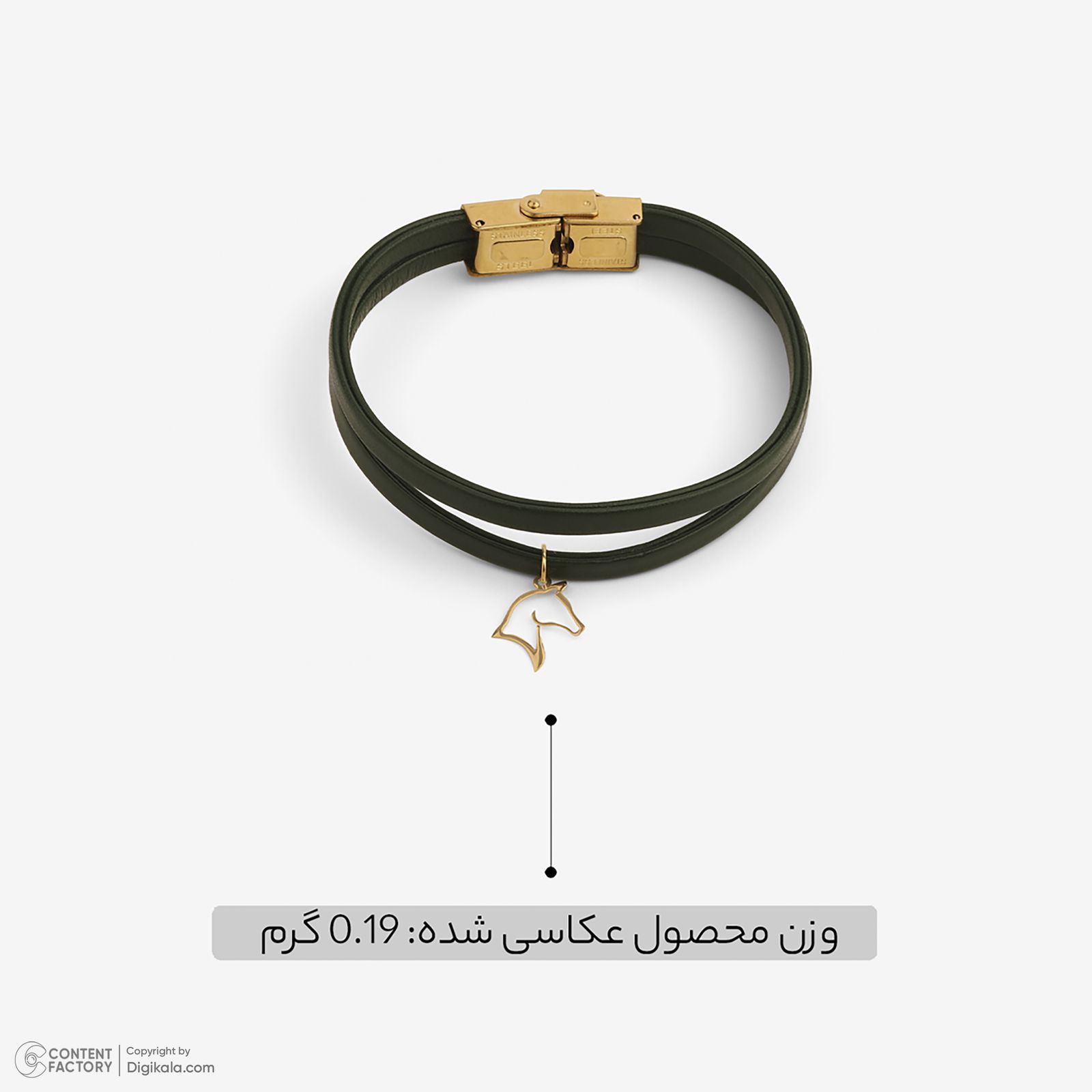 دستبند طلا 18 عیار زنانه با بند چرمی روبی آرت گالری مدل 79603 -  - 9