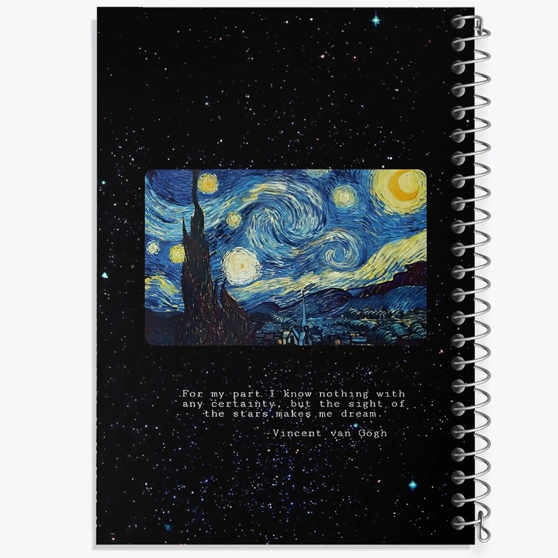 دفتر مشق 50 برگ خندالو طرح شب پر ستاره ونسان ونگوگ کد N4180