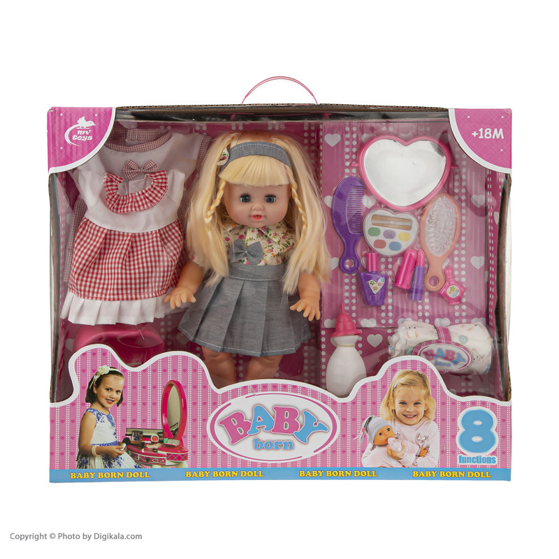عروسک بیبی بورن مدل MV688-15 ارتفاع 34 سانتی متر