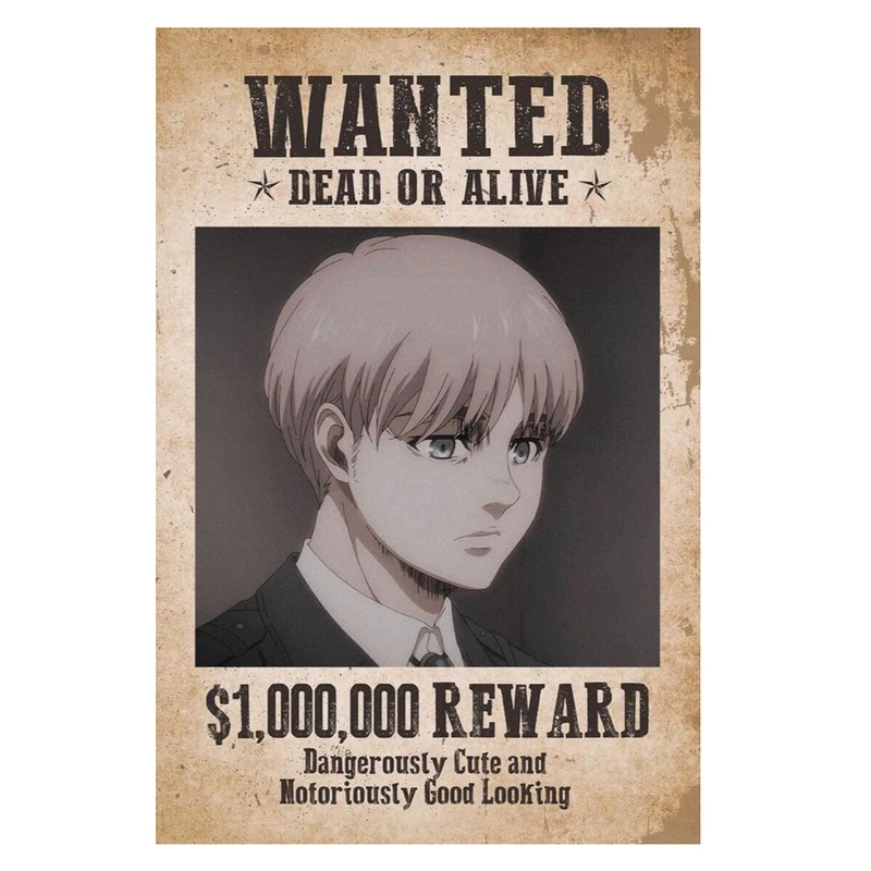 پوستر مدل تحت تعقیب آرمین آرلرت Armin Arlert طرح انیمه اتک ان تایتان Attack on titan کد 448