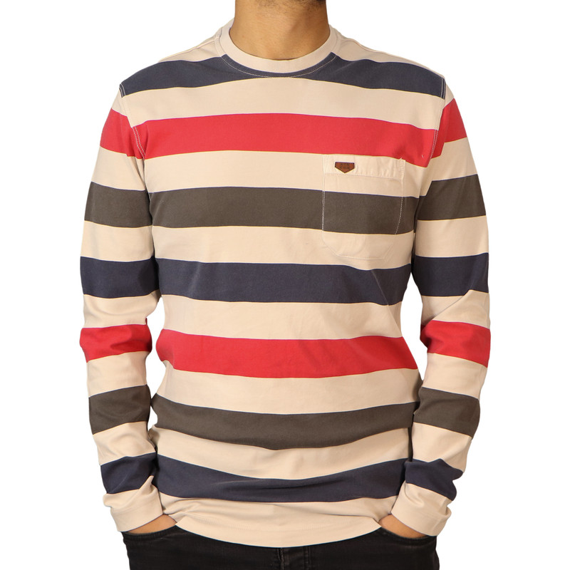 تی شرت آستین بلند مردانه مدل یقه گرد سنگشور کد 36866 رنگ قرمز