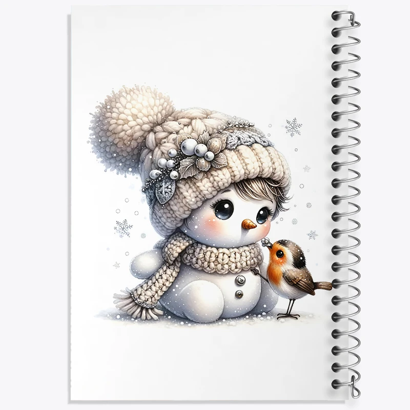 دفتر مشق 100 برگ خندالو طرح آدم برفی کیوت کد N4517