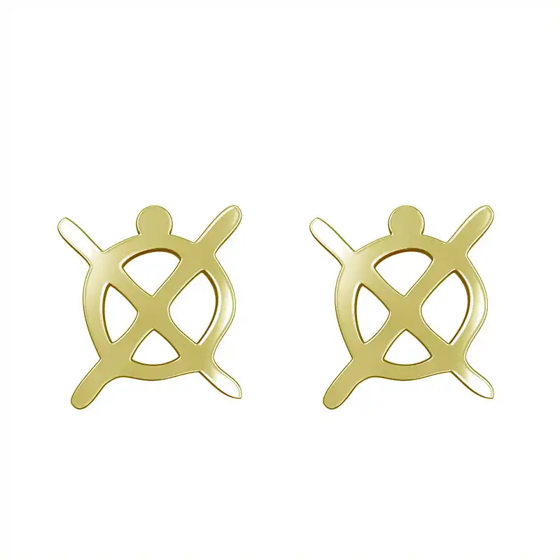 گوشواره طلا 18 عیار زنانه مدوپد مدل هندسی کد GA1-16160