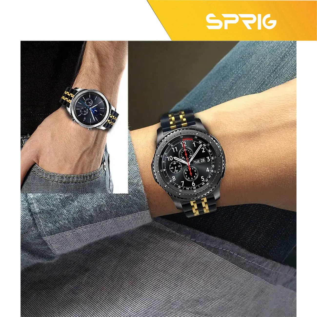 بند اسپریگ مدل 7Bid Luxury مناسب برای ساعت هوشمند سامسونگ Galaxy Watch Active 2 40mm / Active 2 44mm / Watch 3 size 41mm / Galaxy Watch 4 40mm / watch 4 42mm / watch 4 44mm / watch 4 46mm -  - 5
