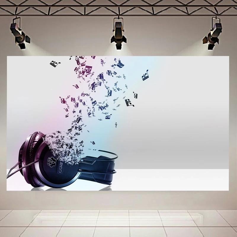 پوستر پارچه ای طرح هدفون مدل نت موسیقی کد AR19450