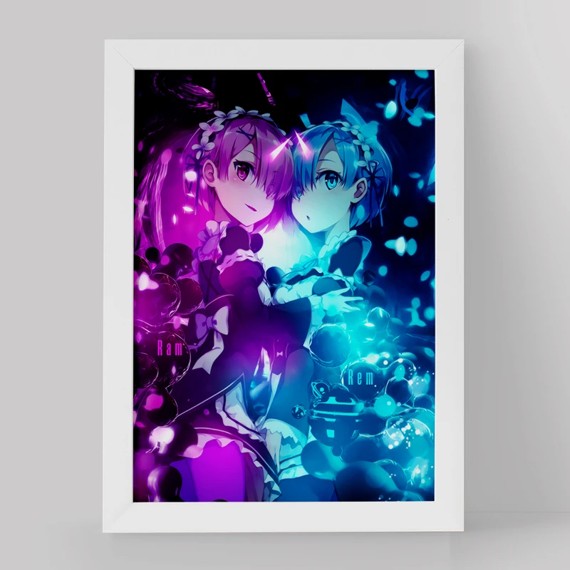 تابلو خندالو مدل رم و رام انیمه ری زیرو ReZero کد 12841