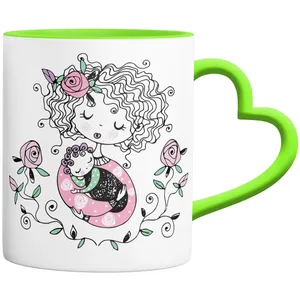 ماگ مدل روز مادر دسته قلبی کد 9124