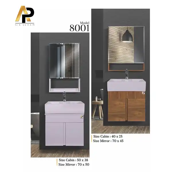ست کابینت و روشویی مدل 8001 به همراه آینه