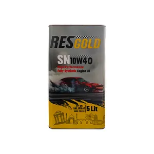 روغن موتور خودرو بنزینی رسکو مدل RES GOLD  SN-10W40 SN 10W-40 حجم 5 لیتر