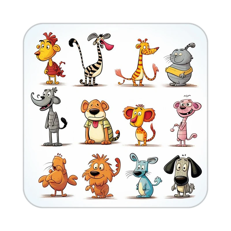 زیر لیوانی کاکتی طرح حیوانات کارتونی مدل mp27754