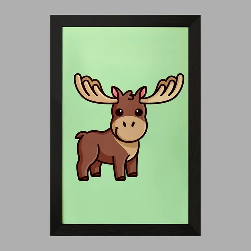 تابلو خندالو مدل حیوانات بامزه گوزن کد 28168