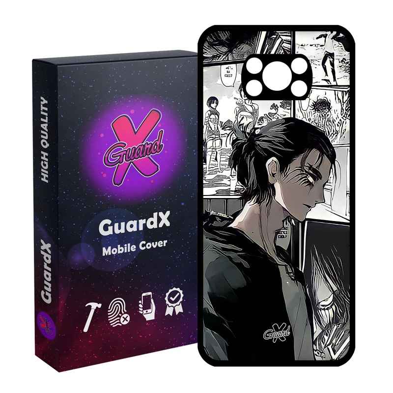 کاور گارد ایکس طرح Eren Yeager Anime مدل Glass10442 مناسب برای گوشی موبایل شیائومی Poco X3 NFC/Poco X3/Poco X3 Pro