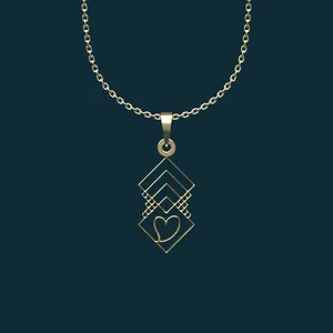 گردنبند طلا 18 عیار زنانه مدوپد مدل هندسی کد AA2-1-1035