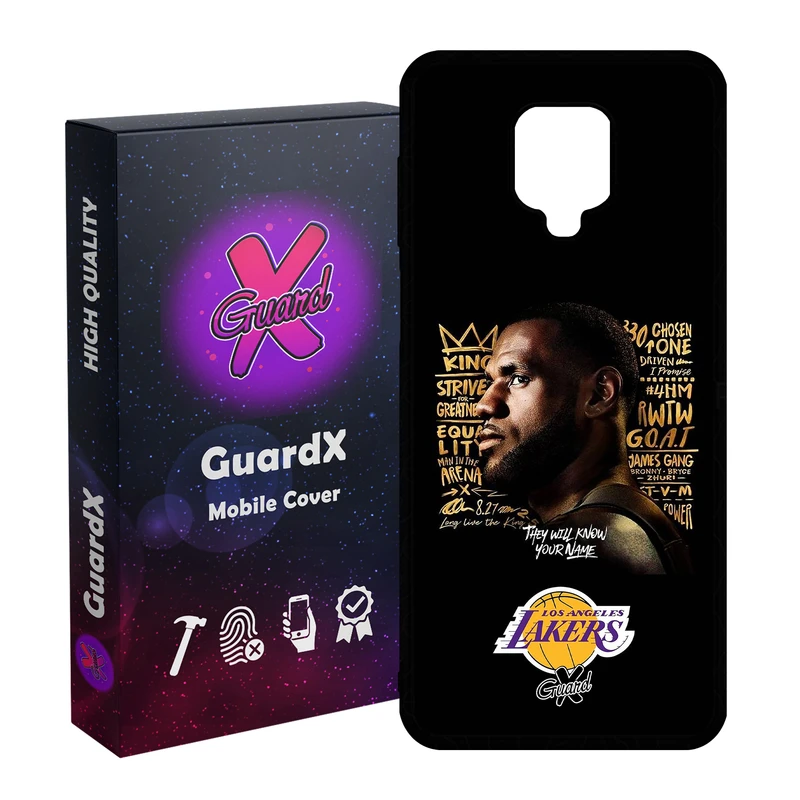 کاور گارد ایکس طرح Lebron James مدل Glass10120 مناسب برای گوشی موبایل شیائومی Redmi Note 9S / Note 9 Pro / Note 9 Pro Max