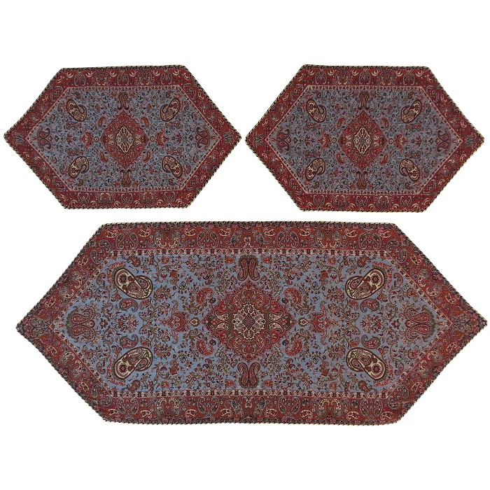 ست 3 تکه رومیزی ترمه کد TRSETE25