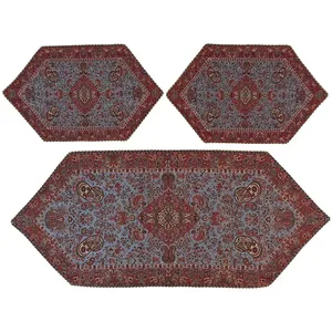 ست 3 تکه رومیزی ترمه کد TRSETE25