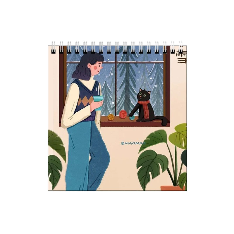 دفتر طراحی طرح دختر و منظره زمستان کد 9604594