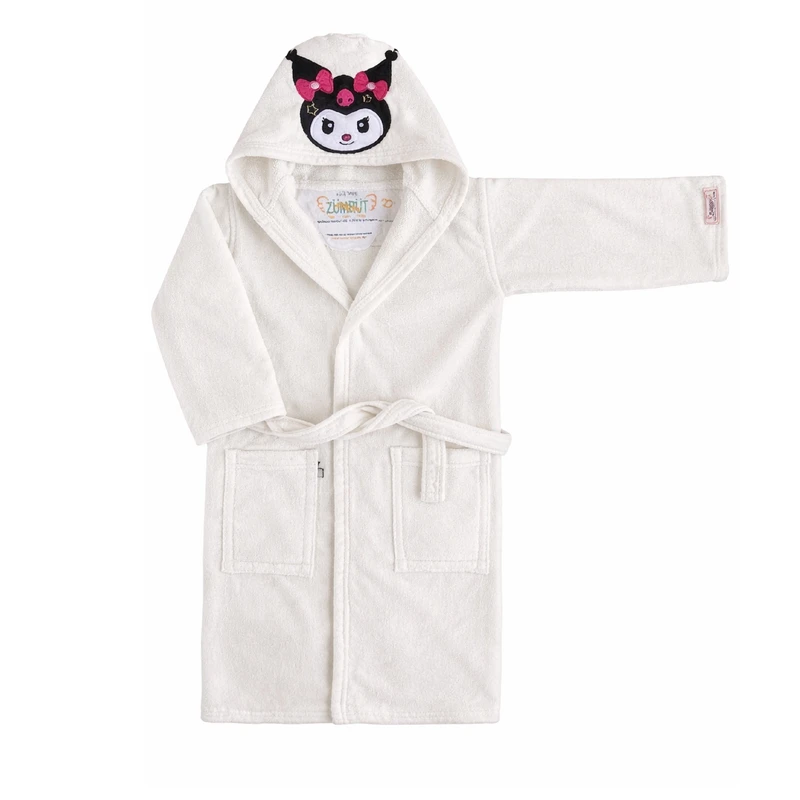 حوله پالتویی کودک زمرد حریر مدل عروسکی طرح کرومی سایز 90x95 سانتی‌متر