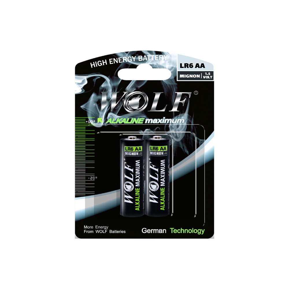 باتری نیم قلمی ولف مدل کارتی بسته دو عددی