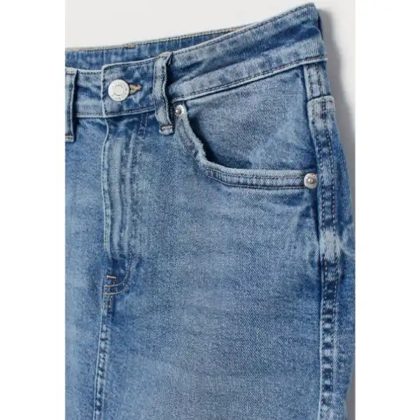 دامن راسته زنانه دنیم مدل 283414 رنگ آبی روشن