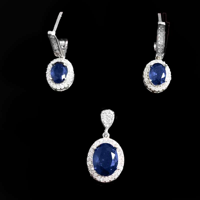 نیم ست نقره زنانه مدل جواهری کد NS9026