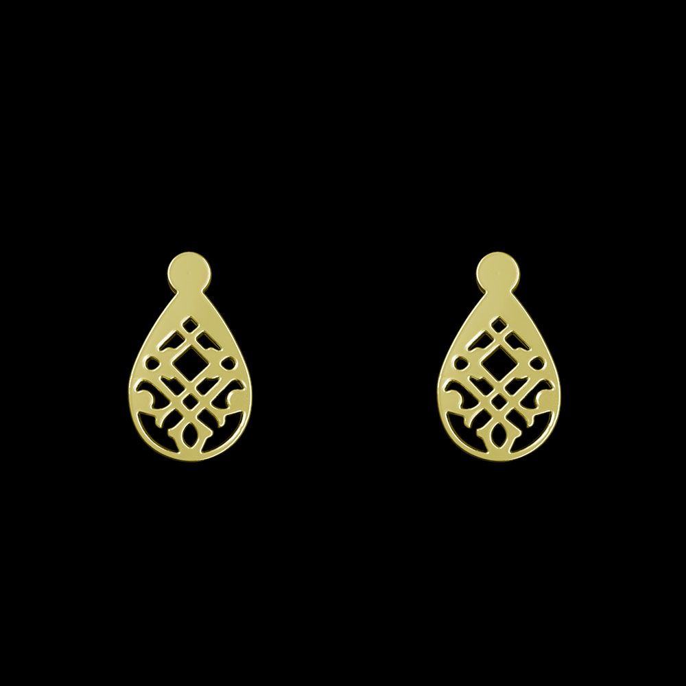 گوشواره طلا 18 عیار زنانه مدوپد مدل هندسی کد GA1-13407 -  - 1