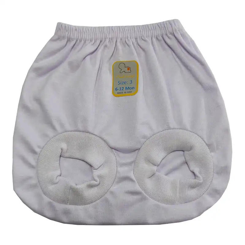 شورت نوزادی مدل عینکی کد GH0141 رنگ سفید