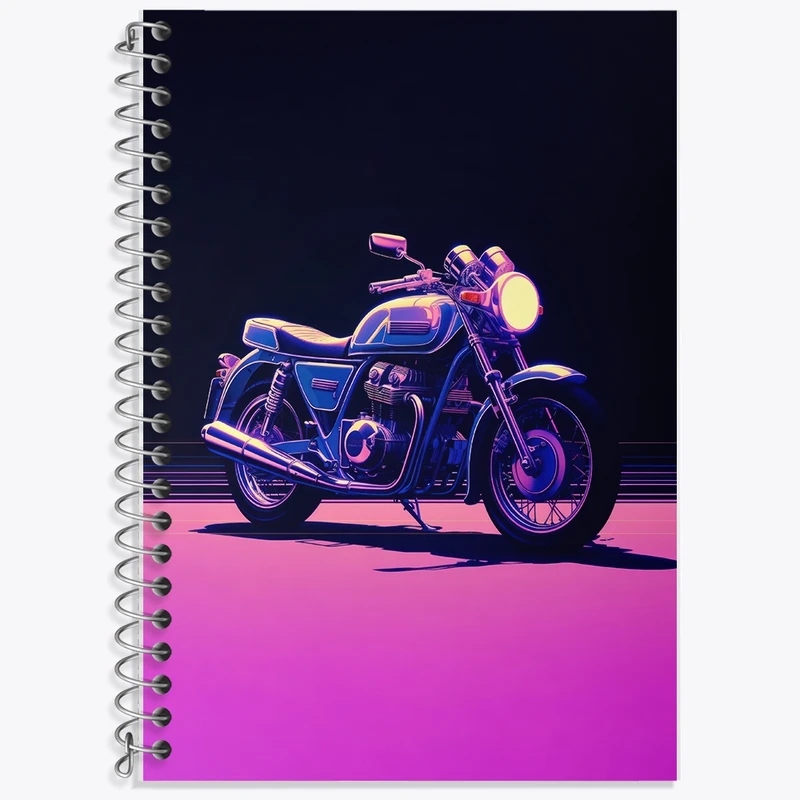 دفتر زبان 50 برگ خندالو مدل دو خط طرح موتور سیکلت کد F2813