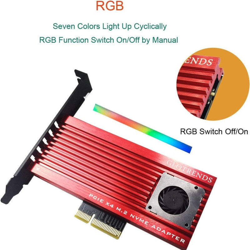 کارت توسعه PCI-E افزایش M.2 NVME گلوترندس مدل PJ19