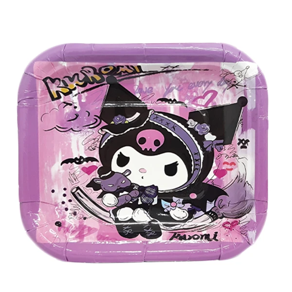 پیش دستی یکبار مصرف مدل کرومی مربعی کد KuromiPlate2 مجموعه 10 عددی