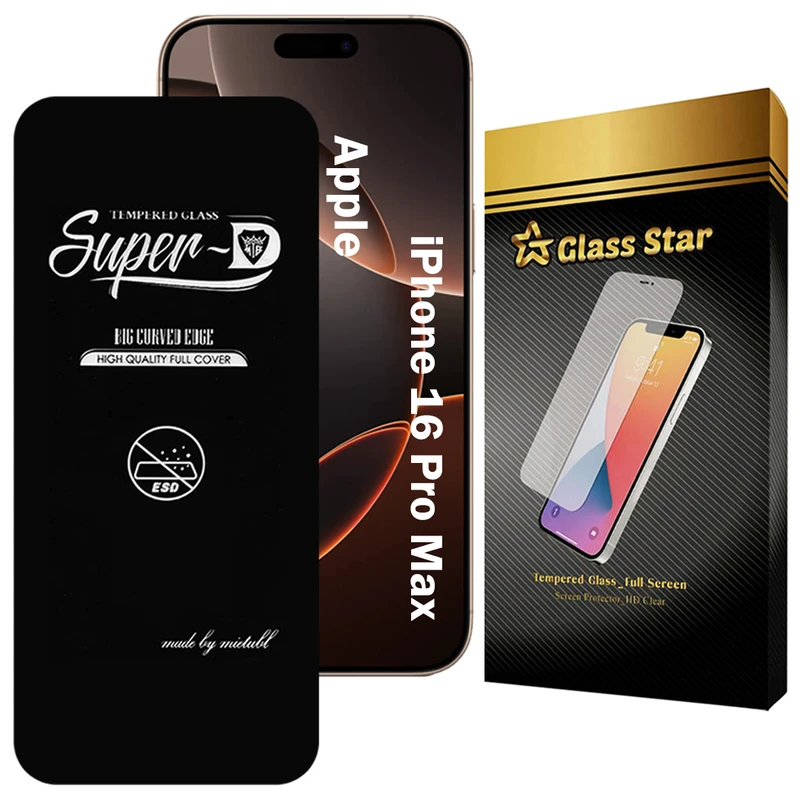 محافظ صفحه نمایش گلس استار مدل SUPERDNS مناسب برای گوشی موبایل اپل iPhone 16 Pro Max