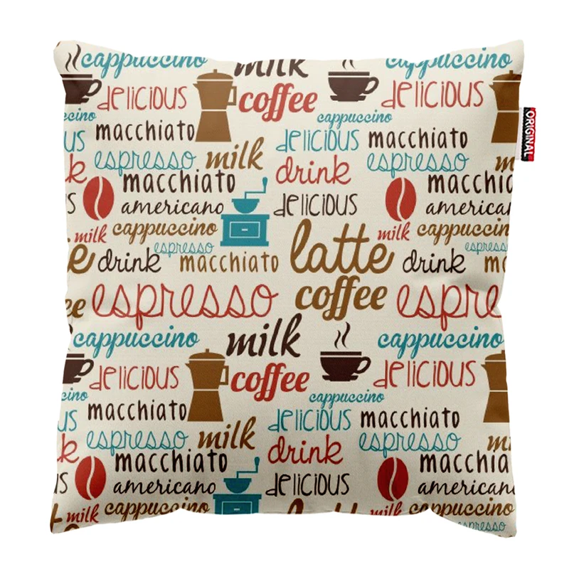 کوسن پاد آفرین طرح قهوه کافی کافه coffee کد 3978 سایز 40*40 سانتی متر