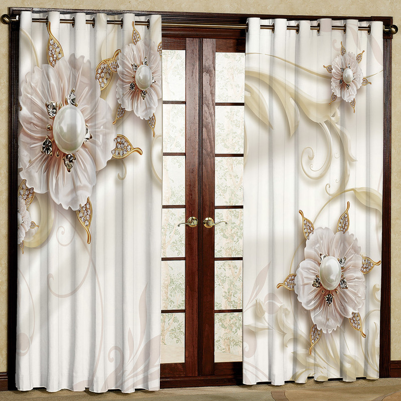 پرده مدل گل دار مخمل پانچی کد 1329 سایز 140x280 سانتی متر