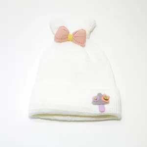 کلاه بافتنی بچگانه مدل فانتزی پاپیونی