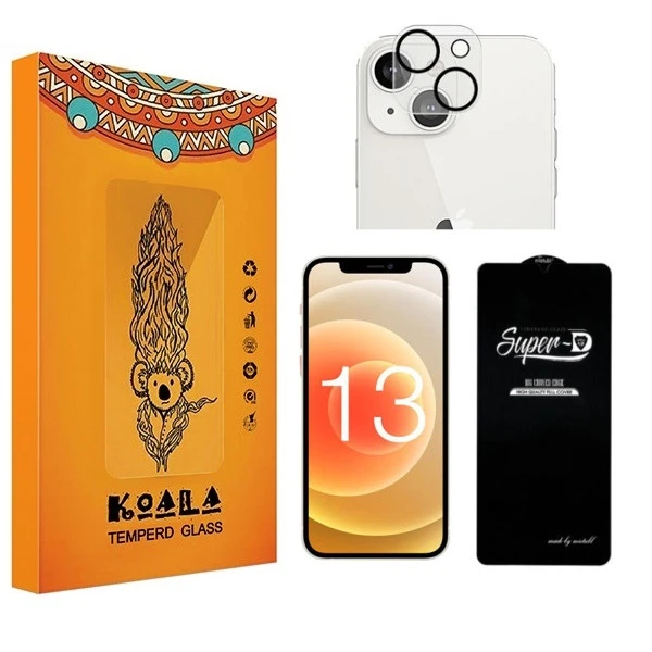 محافظ صفحه نمایش كوالا مدل SUPER-D مناسب برای گوشی موبایل اپل iPhone 13 به همراه محافظ لنز دوربین