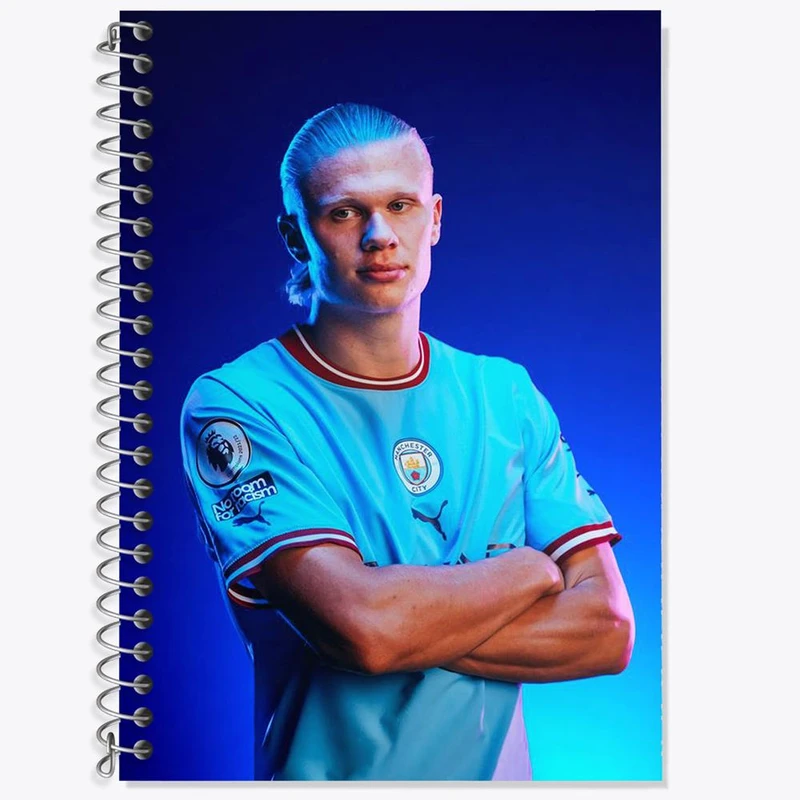 دفتر زبان 50 برگ خندالو مدل سه خط طرح ارلینگ هالند Erling Haaland کد 28619