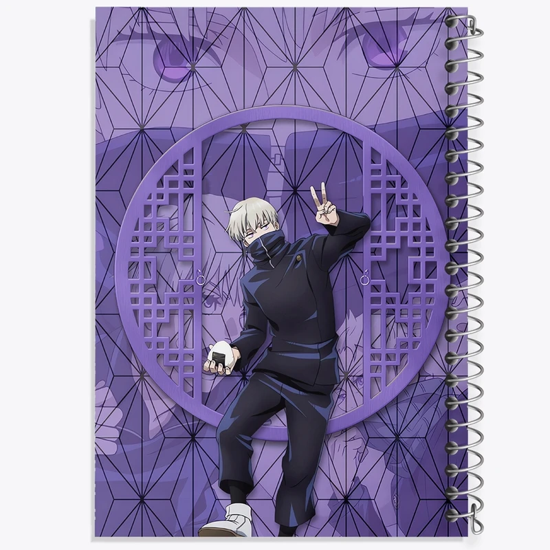 دفتر ژورنال نویسی 50 برگ خندالو مدل نقطه ای طرح انیمه جوجوتسو کایزن کد F788