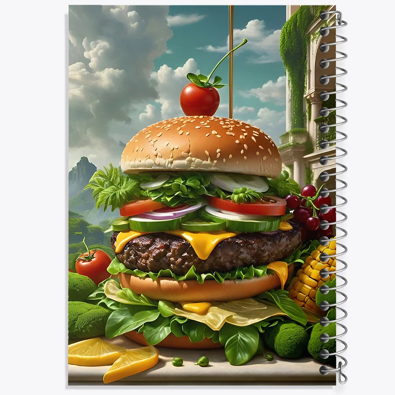 دفتر مشق 50 برگ خندالو طرح همبرگر کد F6749