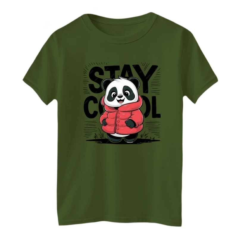 تی‌شرت لانگ آستین کوتاه بچگانه مدل پاندا