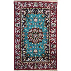 فرش دستبافت یک و نیم متری طرح لچک ترنج نایین 9لا کد 1152