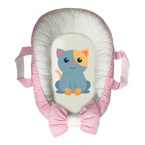 سرویس خواب سه تکه نوزاد مدل گارد محافظ دار طرح فانتزی گربه کد 0018