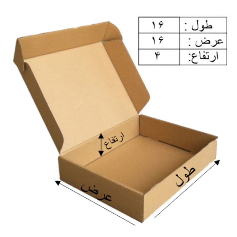 کارتن بسته بندی مدل K5_16×16×4 بسته 10 عددی